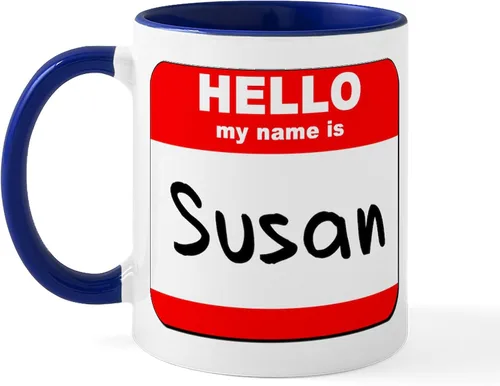 Vista 9 de CafePress Taza de café de cerámica con texto en inglés «Hello My Name Is Mary», de 11 oz (11.0 fl oz)