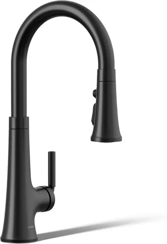 Vista 26 de KOHLER 23767-BL Grifo de tono de barra de cocina de un solo mango, grifo de fregadero de preparación, grifo de barra húmeda, grifo para fregadero