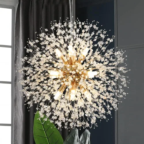 Vista 12 de Candelabros de cristal modernos de 9 luces cromadas de diente de Cromo