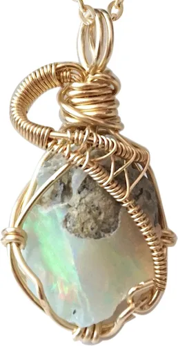 Vista 13 de Designs by Nature Gems – Collar con colgante, cadena chapada en oro de 18 pulgadas de 14 quilates