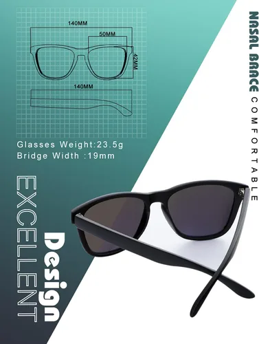 Vista 4 de KALIYADI Gafas de sol unisex polarizadas retro clásicas modernas para hombres y mujeres, gafas de sol para conducir con bloqueo UV, C Negro brillante