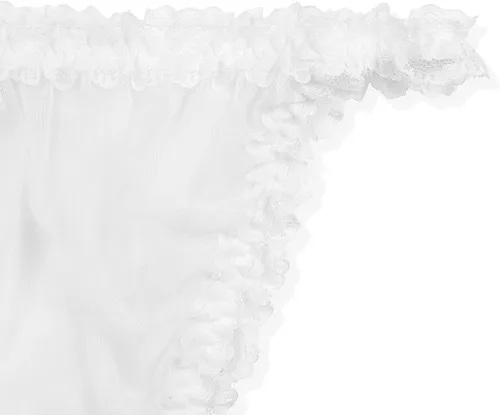 Vista 5 de Satini Braguitas de bikini transparentes con volantes para mujer