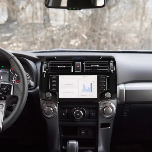 Vista 7 de RAZPOY Borde para panel de navegación, cubierta de tablero GPS para consola central compatible con Toyota 4Runner 2020-2023, color negro Fibra