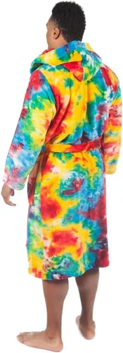 Vista 2 de Forever Lazy Batas de baño para mujeres y hombres, con capucha, suave, forro polar coral mullido