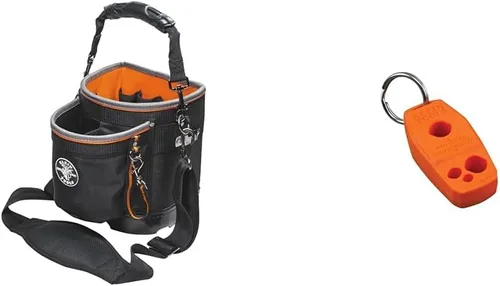Vista 11 de Klein Tools 55419SP-14 Bolsa de herramientas con correa para el hombro tiene 14 bolsillos para almacenamiento de herramientas, puede adaptarse a