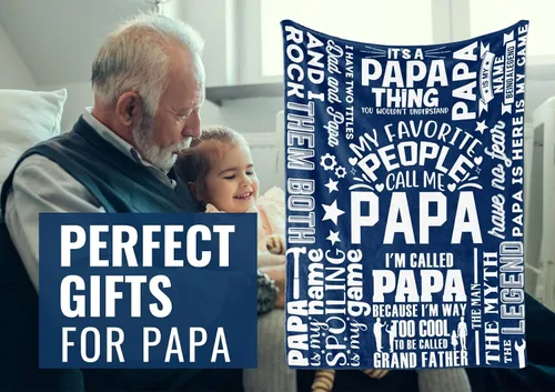 Vista 2 de InnoBeta Regalos para papá de nietos, nietos, regalos para abuelo, manta de sofá para abuelo, regalos de nietas y nietos para el día del padre