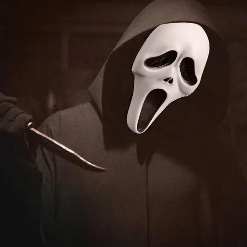 Vista 4 de MENGLEPIG Máscara de calavera, máscara de miedo de Halloween para adultos, aniversario, edición de película, cara, cosplay, fiesta, regalo