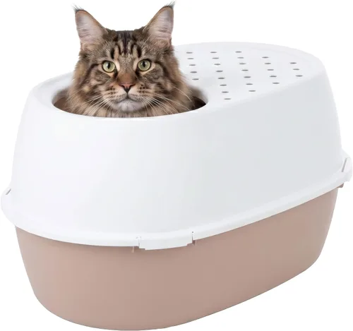 Vista 11 de IRIS USA Caja de arena XX-Large para gatos, caja de arena extragrande con parte superior abierta para gatos grandes y hogares con varios gatos