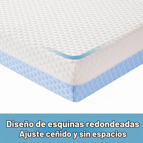Vista 5 de Colchón mini para cuna, colchón de espuma viscoelástica de doble cara de 38 x 24 x 4 pulgadas, con funda extraíble transpirable, se adapta a