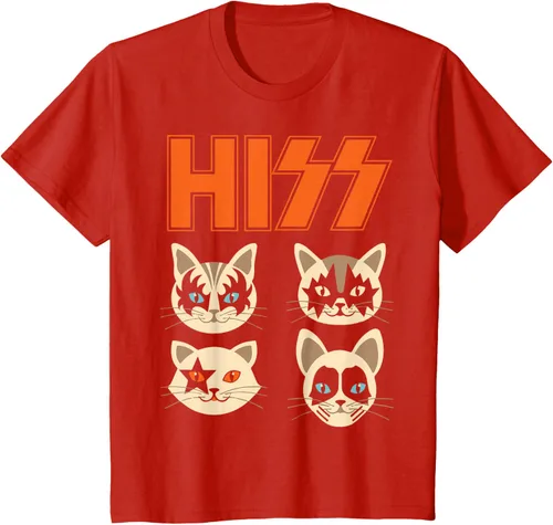 Vista 51 de Camiseta Hiss Funny Cats Kittens Rock Rockin, Negro