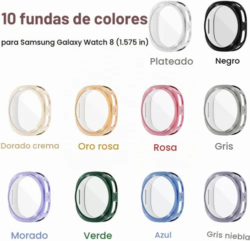 Vista 6 de RICHONE - Funda protectora de pantalla compatible con Samsung Galaxy Watch9/8 de 1.575 pulgadas, cubierta protectora de TPU suave, accesorios 10