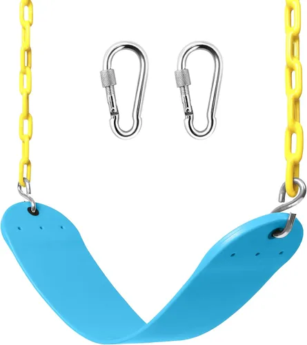 Vista 13 de Heavy Duty Swing Seat Chain Plastic Coated Swing Set Accesorios (negro)