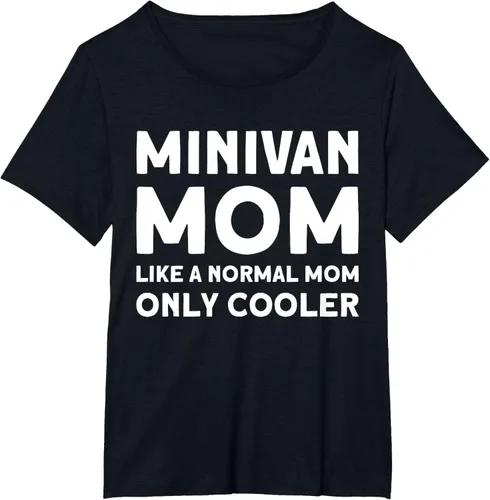 Vista 8 de Minivan Mom Like A Normal Mom Only Cooler Funny Family Car Camiseta, Negro