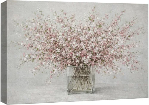 Vista 42 de wall26 Impresión en Lienzo Arte de Pared Flor de Cerezo Monocromática Estilo Vintage Floral Rústico Dramático Duotono Oscuro para Sala de Estar
