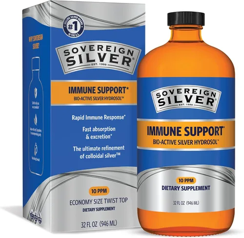 Vista 9 de Sovereign Silver Apoyo inmunológico para niños, plata coloidal, 4 fl oz (4.0 fl oz) Hidrosol de plata Bio-Activo, 10 ppm, absorción rápida, gotero