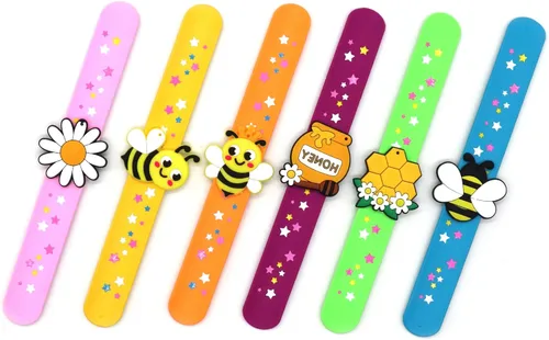 Vista 10 de Pulseras de dinosaurio para adolescentes, recuerdos de fiesta, con temática de dinosaurios, bolsas de regalos (paquete de 6) para adolescentes
