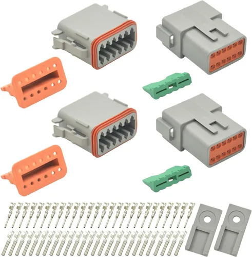 Vista 11 de Kit de conectores Deutsch de 116 piezas, DT 2, 3, 4, 6, 8, 12 pines, conectores eléctricos impermeables IP67 con enchufe con 40 pares, tamaño 16