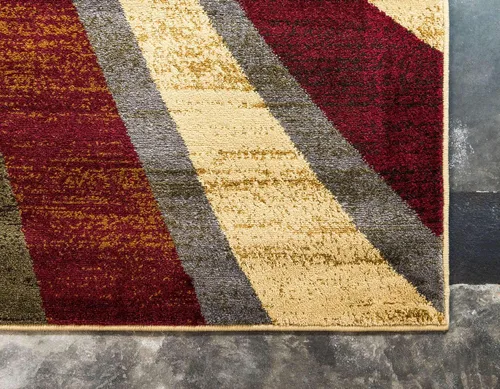 Vista 8 de Unique Loom Barista Collection - Alfombra Ngada (2 pies 2 pulgadas x 3 pies 1 pulgada, Rectangular, Beige/Rojo)