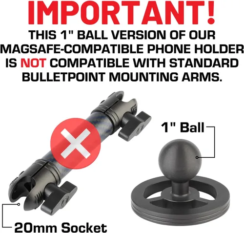 Vista 2 de Bulletpoint Mounting Solutions - Soporte magnético para teléfono celular compatible con teléfonos inteligentes MagSafe iPhone, accesorio de montaje