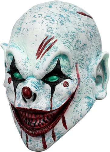Vista 2 de Máscara de payaso aterrador, máscara de payaso espeluznante para Halloween, adulto, fiesta de disfraces y cosplay