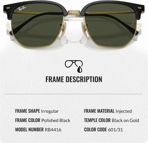 Vista 3 de Ray-Ban RB4416 NEW CLUBMASTER - Gafas de sol de forma cuadrada redonda con kit oficial de gafas