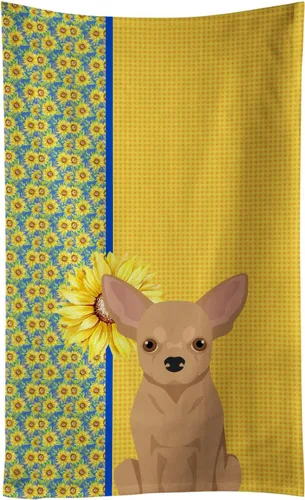 Vista 138 de Caroline's Treasures WDK5313KTWL - Toalla de cocina con diseño de girasoles de verano, color negro y tostado, Airedale Terrier, toalla de mano