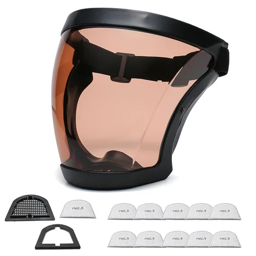 Vista 22 de Escudos activos antivaho de cara completa Protección de expresión visible, transparente, transpirable, cómodo, para adultos, reutilizable