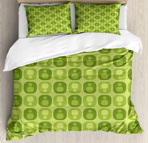 Vista 19 de Ambesonne Cartoon Duvet Cover Set, Pastel Animals Pattern Dragonflies Beetle Ladybug Earth Worm Spring, Decorative 3 Piece Bedding Set with 2 Pillow