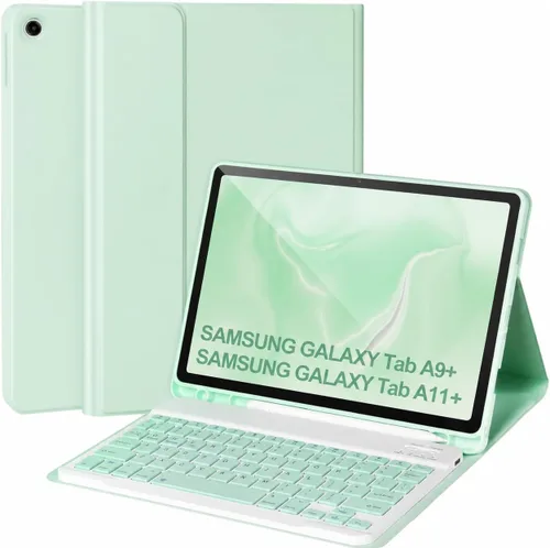 Vista 11 de Funda con teclado para Samsung Galaxy Tab A9+/Plus 11'' 2023(SM-X210/X216/X218), funda con teclado para Samsung Tab A9+ con soporte para S Pen