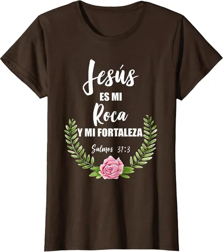 Vista 21 de Jesus ES Mi Roca - Camiseta con versículo bíblico cristiano español Salmos Asphalt Grey