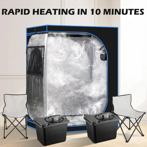 Vista 3 de Tienda de campaña portátil para sauna de vapor para 2 personas, terapia de cuerpo completo de gran tamaño, spa en casa, tienda de campaña de saunas