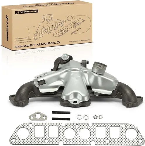 Vista 10 de Kit de colector de escape A-Premium con juntas, tuercas, pernos, arandelas y protector térmico [4Cyl 2.5L] Compatible con Jeep, Dodge y American
