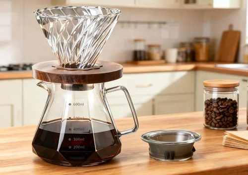 Vista 3 de BeeCa Manual pour over coffee maker, Heat Resistant Glass