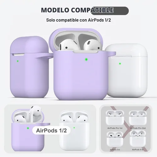Vista 3 de R-fun for AirPods 2nd/1st Case Silicone Cover, Banana Violet Violeta plátano