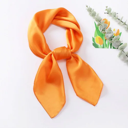 Vista 5 de Bufanda naranja para disfraz de Fred, accesorios de seda Ascot para disfraz de Scooby Doo, Naranja