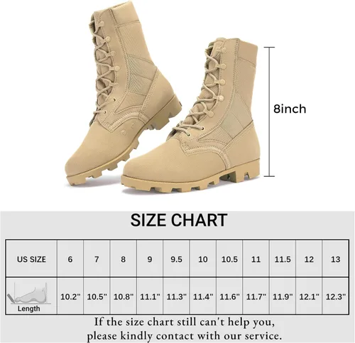 Vista 5 de WIDEWAY Botas tácticas del ejército para hombre botas de combate ligeras botas de selva botas de trabajo militares botas de desierto