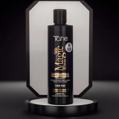 Vista 6 de Tahe Magic Rizos Champú Hidratante Bajo Poo para Cabello Rizado y Ondulado, Adecuado para el Método Rizado, 10.1 fl oz