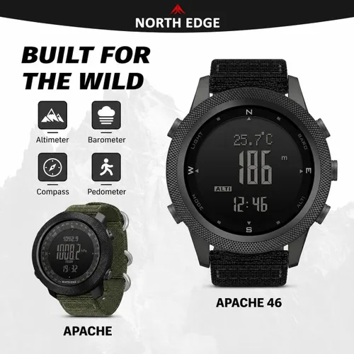 Vista 3 de NORTH EDGE Apache 50mm 46mm Outdoor Digital Watch for Men