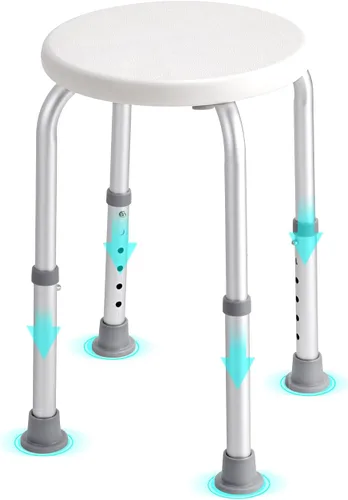 Vista 9 de VEVOR Silla de Ducha para Ducha Interior, Taburete de Ducha de Altura Ajustable, Banco Antideslizante para Tina de Baño para Adultos Mayores