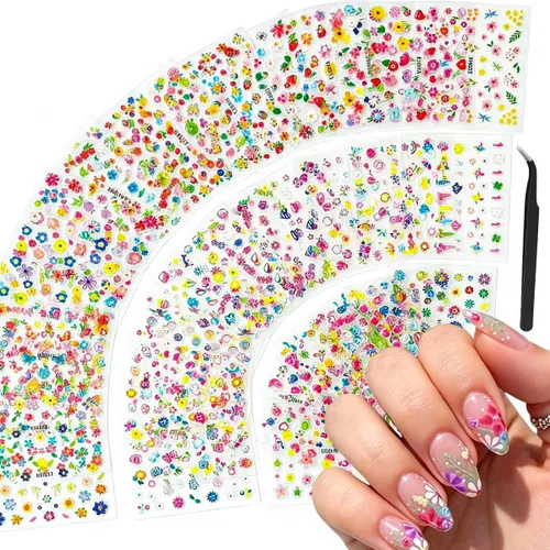 Vista 8 de Calcomanías de uñas con punta francesa para arte de uñas, tira de manicura francesa, 24 hojas 24 hojas de punta francesa