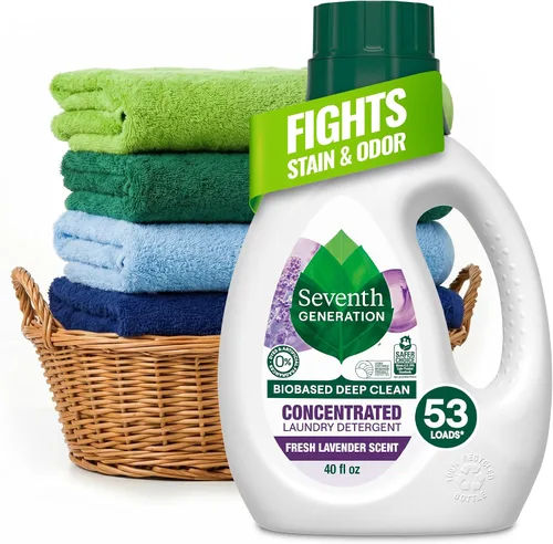 Vista 14 de Seventh Generation Detergente concentrado para ropa de bebé, fórmula antimanchas, aroma fresco, 40 oz (53 cargas)