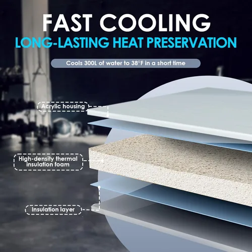Vista 6 de ICEGALAX Bañera de hielo con enfriador integrado (32℉-104℉), control de smartphone, silencioso, diseño independiente para recuperación de cuerpo