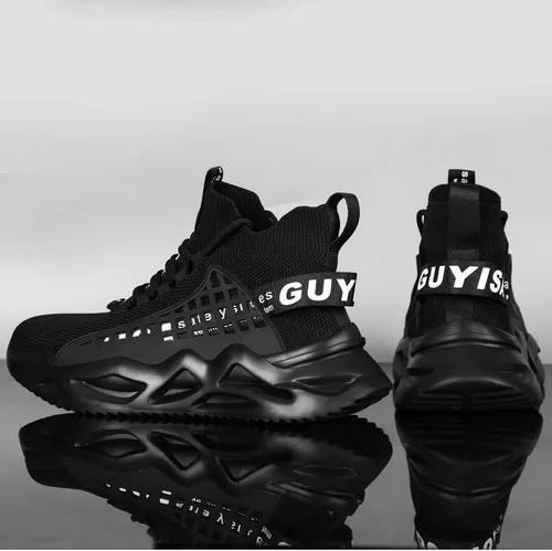 Vista 5 de KGJIANDA Steel Toe Shoes for Men Safety Industrial Boots Shoes Lightweight and Durable High Top Sneakers Breathable Construction Socks Shoes for