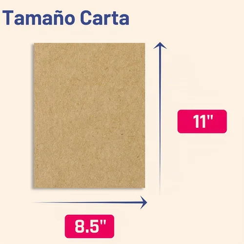 Vista 2 de 50 hojas, cartulina kraft marrón, 200 GSM (cubierta de 75 libras), 8.5 x 11 pulgadas