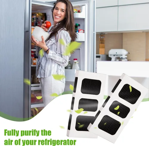 Vista 7 de 4 piezas de repuesto de filtro de aire para refrigerador, tecnología activada por carbono, filtro de aire fresco para refrigerador compatible