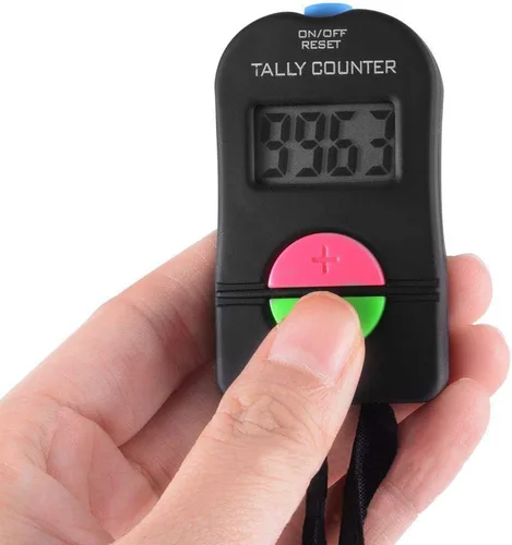 Vista 4 de Paquete de 2 piezas, contador digital de mano pequeño para deportes de golf, clicker manual electrónico para sumar/restar