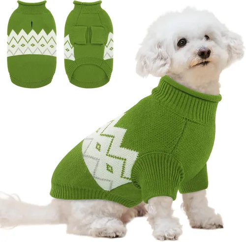 Vista 8 de Queenmore Suéter cálido para perro, ropa de punto suave para mascotas, suéter de punto, ropa de invierno para perros pequeños y medianos, gatos