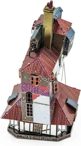 Vista 3 de Metal Earth Fascinations Harry Potter Burrow en color 3D Kit de modelo de metal