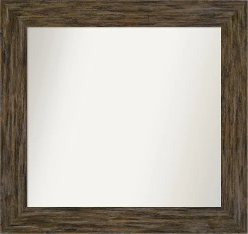 Vista 28 de Amanti Art Espejo personalizado, espejo de baño marrón Fencepost, espejo de pared o espejo de tocador de baño sobre el fregadero (27 x 27 pulgadas)