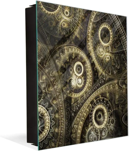 Vista 42 de Concept Crystal Gabinete decorativo de almacenamiento de llaves con tablero blanco de vidrio K10A: pestillo antiguo sin entrada